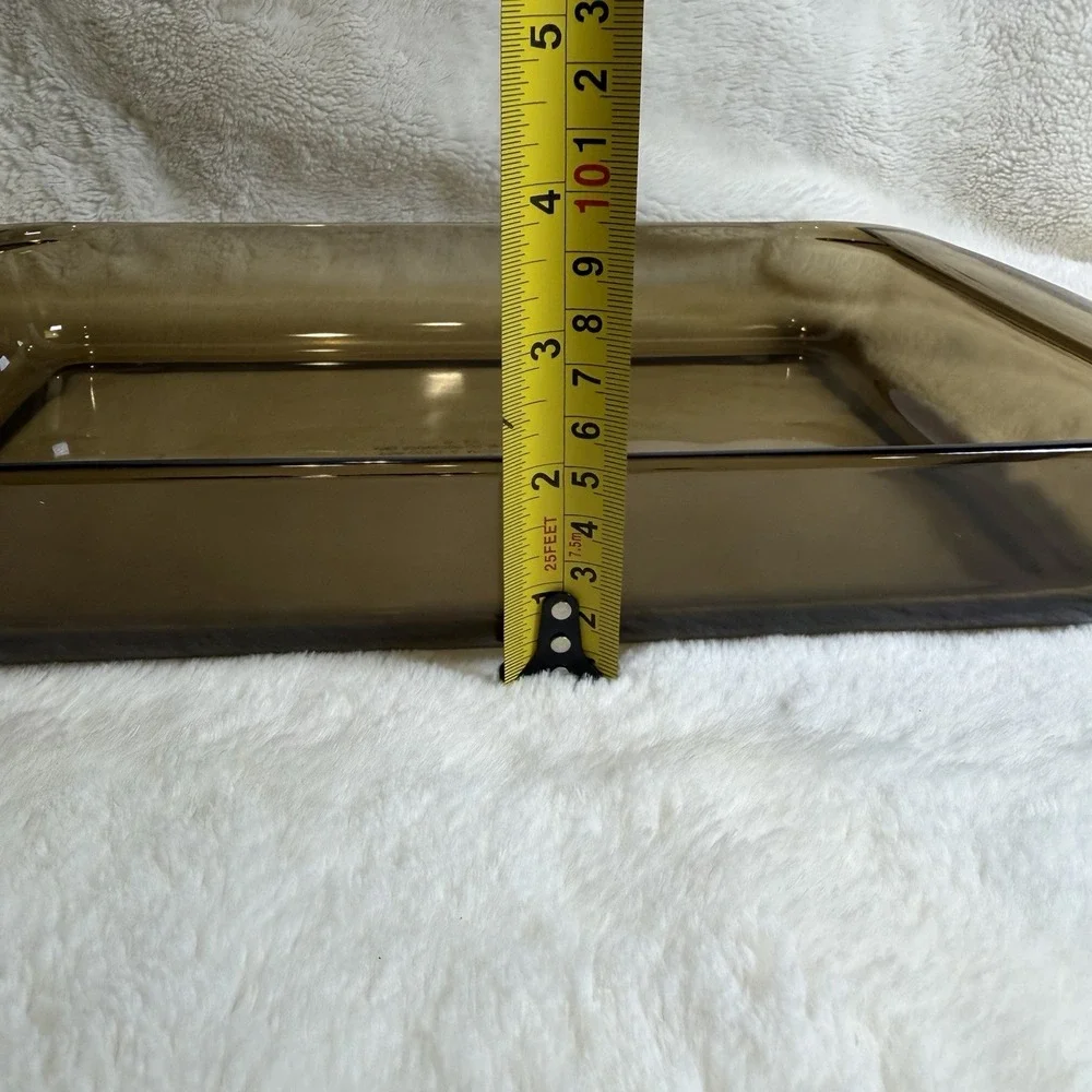 Vintage 1980's Pyrex Amber Glass 233 Tab Handles Cake Brownie Bake Pan Casserole